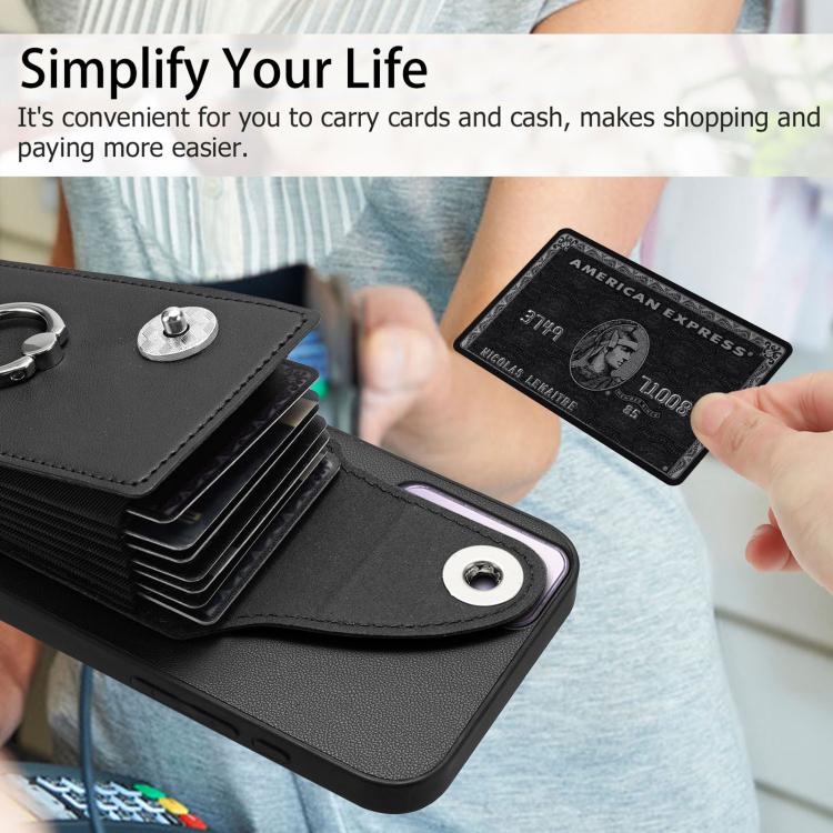 For OPPO Reno12 Pro Global Organ Card Bag Ring Holder PU Phone Case