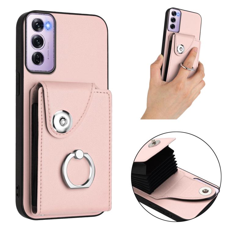 For OPPO Reno12 Pro Global Organ Card Bag Ring Holder PU Phone Case