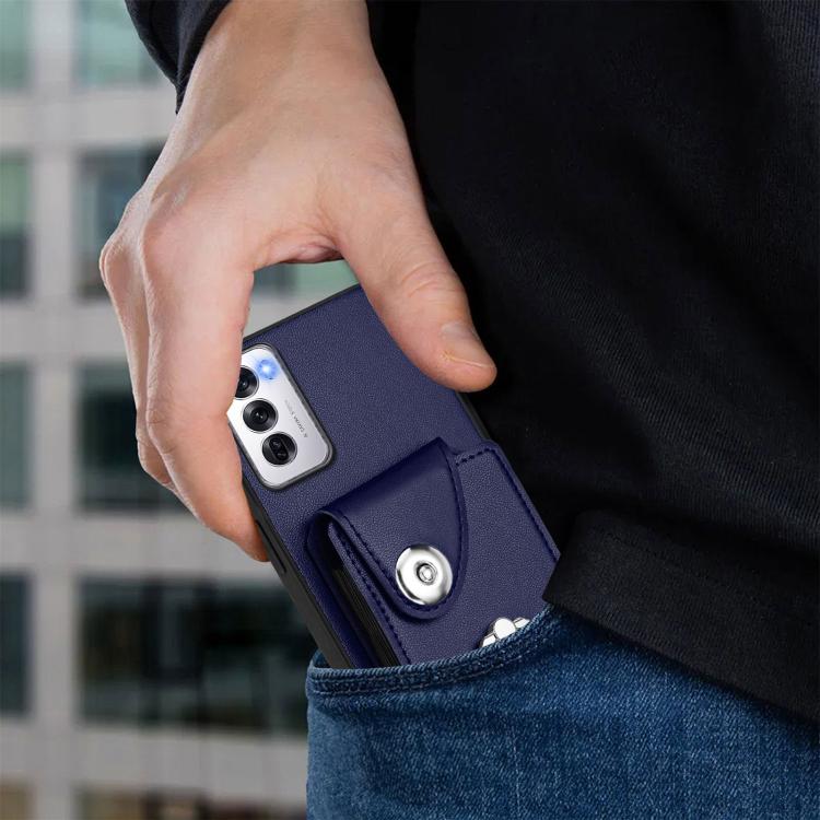 For OPPO Reno12 Global Organ Card Bag Ring Holder PU Phone Case