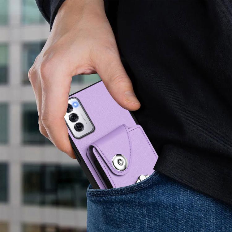 For OPPO Reno12 Global Organ Card Bag Ring Holder PU Phone Case
