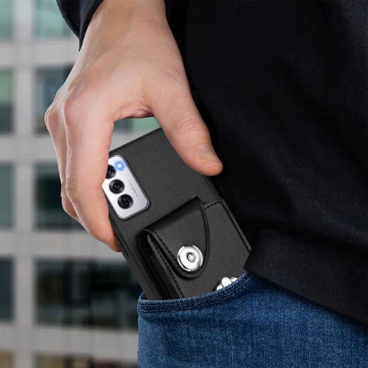 For OPPO Reno12 Global Organ Card Bag Ring Holder PU Phone Case