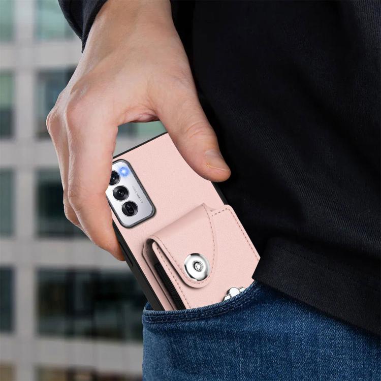 For OPPO Reno12 Global Organ Card Bag Ring Holder PU Phone Case
