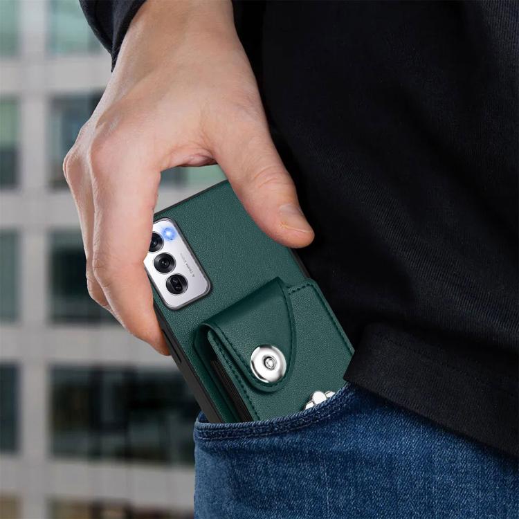 For OPPO Reno12 Global Organ Card Bag Ring Holder PU Phone Case