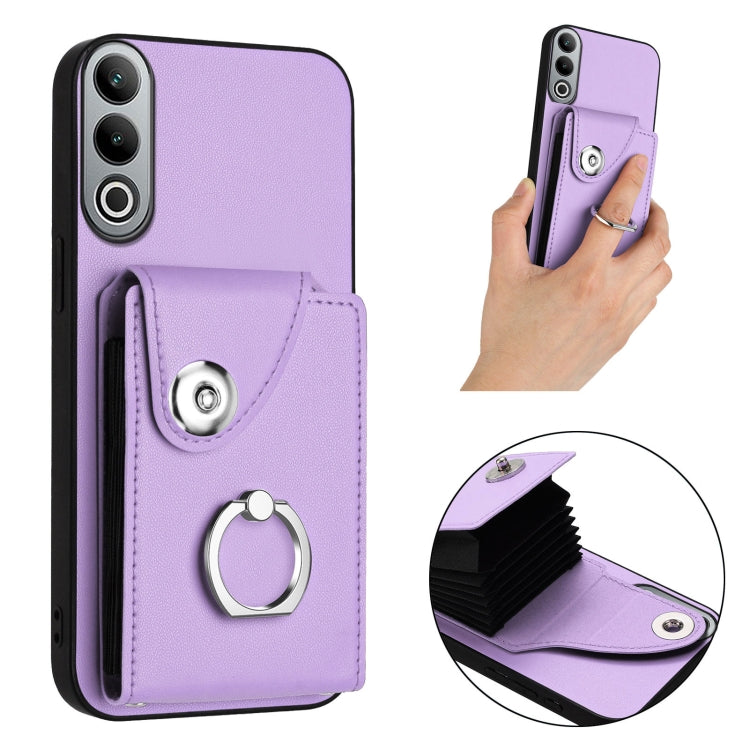 For OnePlus Nord CE4 Organ Card Bag Ring Holder PU Phone Case