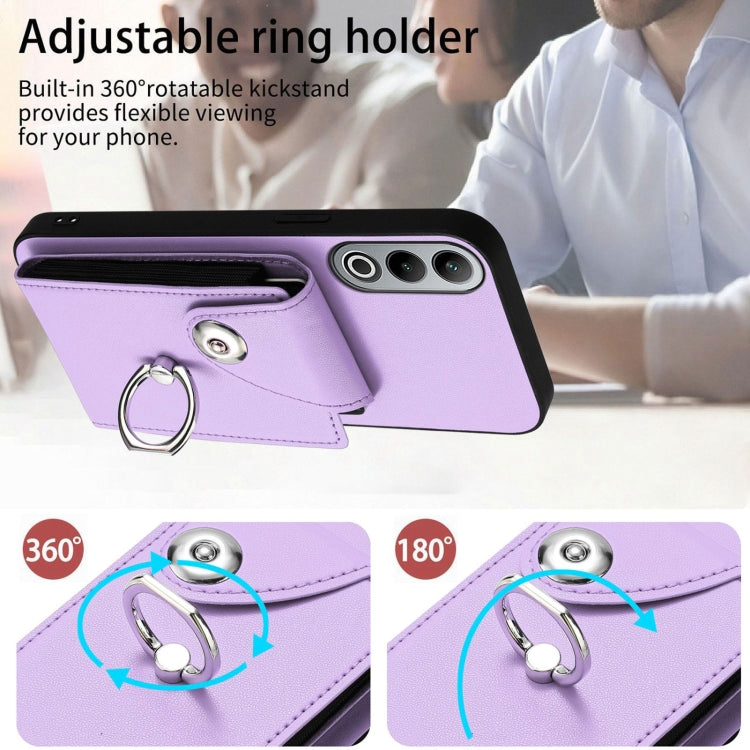 For OnePlus Nord CE4 Organ Card Bag Ring Holder PU Phone Case