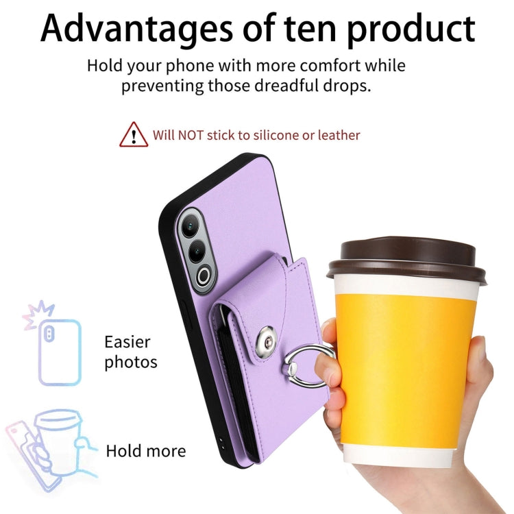 For OnePlus Nord CE4 Organ Card Bag Ring Holder PU Phone Case