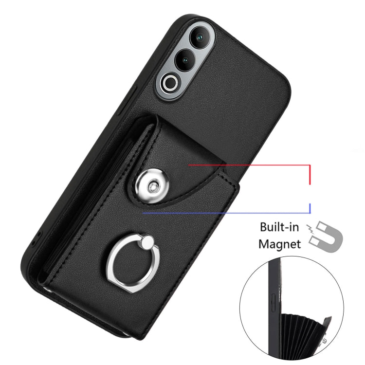 For OnePlus Nord CE4 Organ Card Bag Ring Holder PU Phone Case