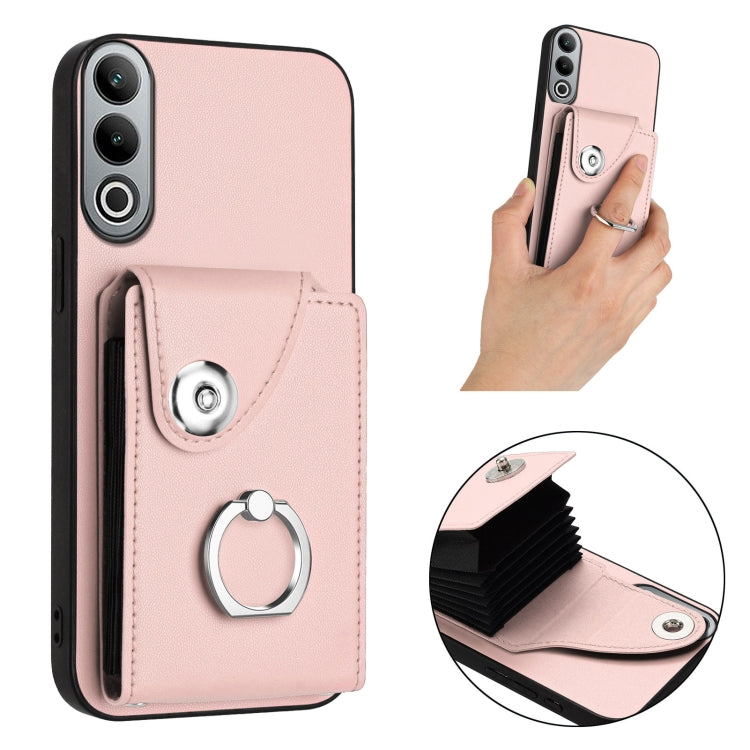 For OnePlus Nord CE4 Organ Card Bag Ring Holder PU Phone Case