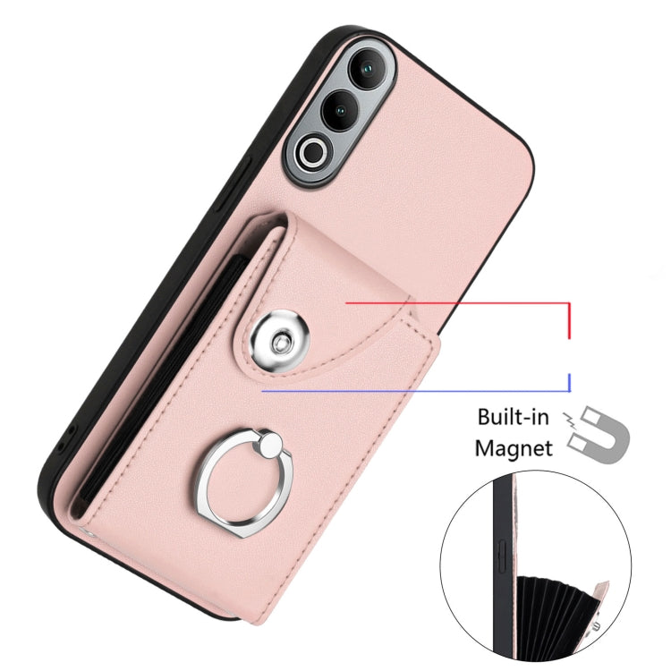 For OnePlus Nord CE4 Organ Card Bag Ring Holder PU Phone Case