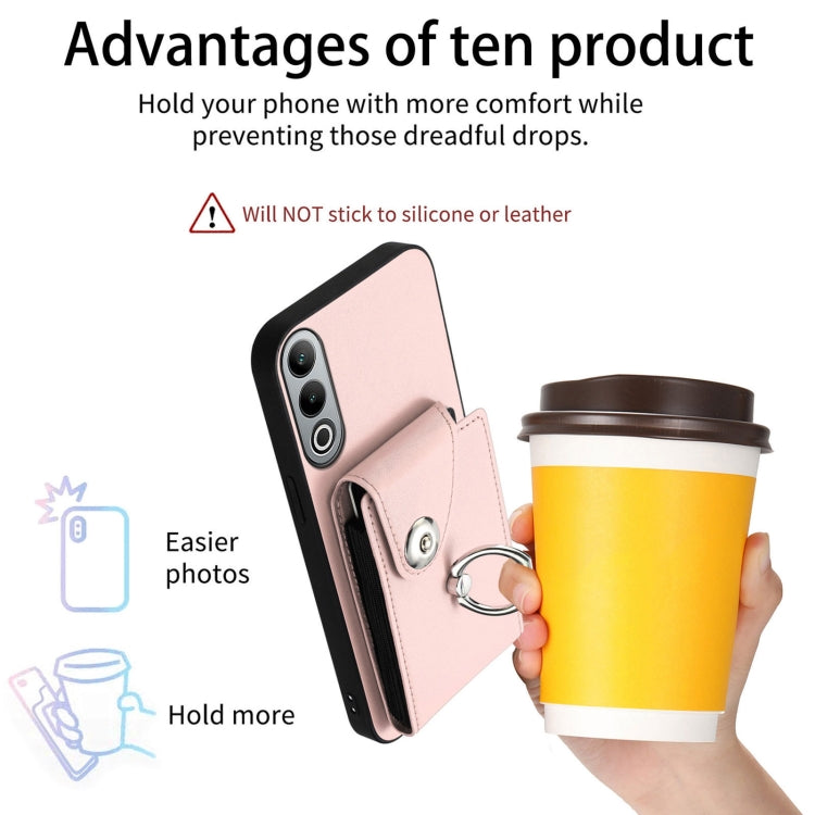 For OnePlus Nord CE4 Organ Card Bag Ring Holder PU Phone Case