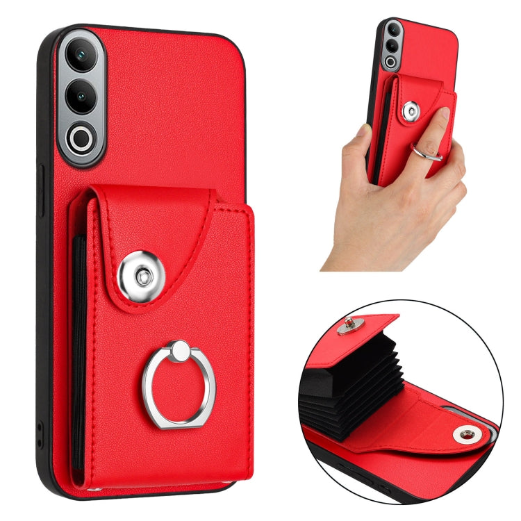 For OnePlus Nord CE4 Organ Card Bag Ring Holder PU Phone Case