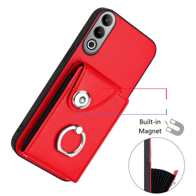 For OnePlus Nord CE4 Organ Card Bag Ring Holder PU Phone Case