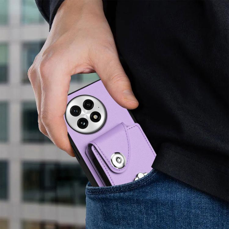 For OnePlus 13 5G Organ Card Bag Ring Holder PU Phone Case