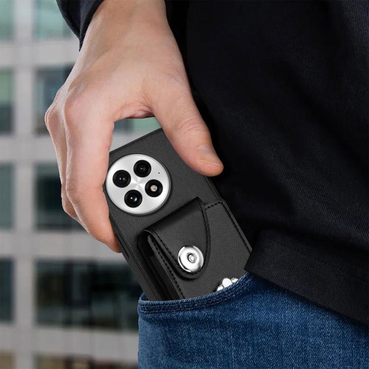 For OnePlus 13 5G Organ Card Bag Ring Holder PU Phone Case