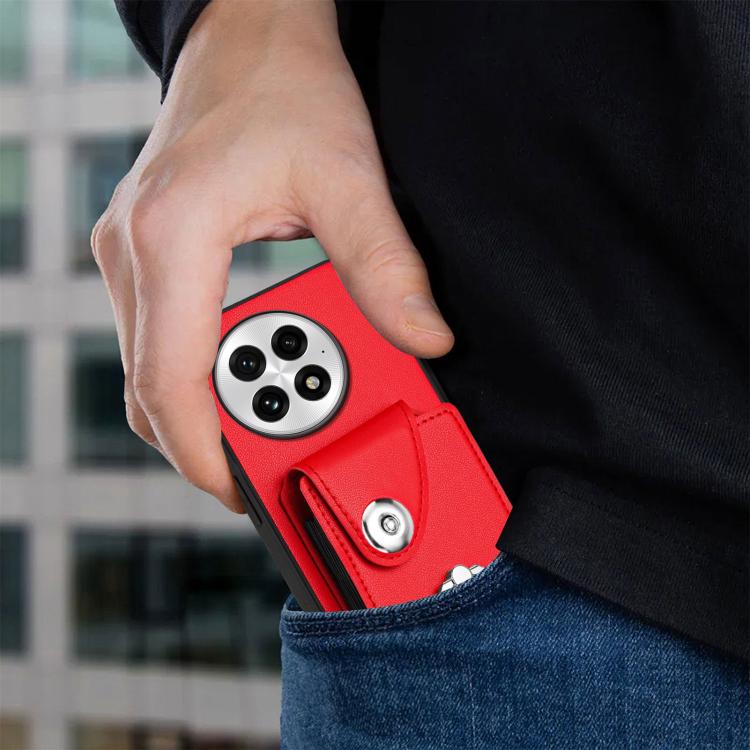 For OnePlus 13 5G Organ Card Bag Ring Holder PU Phone Case