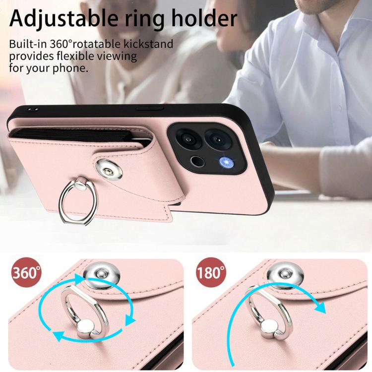 For OnePlus 13T Organ Card Bag Ring Holder PU Phone Case