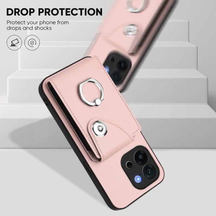 For OnePlus 13T Organ Card Bag Ring Holder PU Phone Case