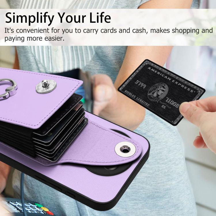 For OnePlus Ace 5 / 5 Pro / 13R Organ Card Bag Ring Holder PU Phone Case