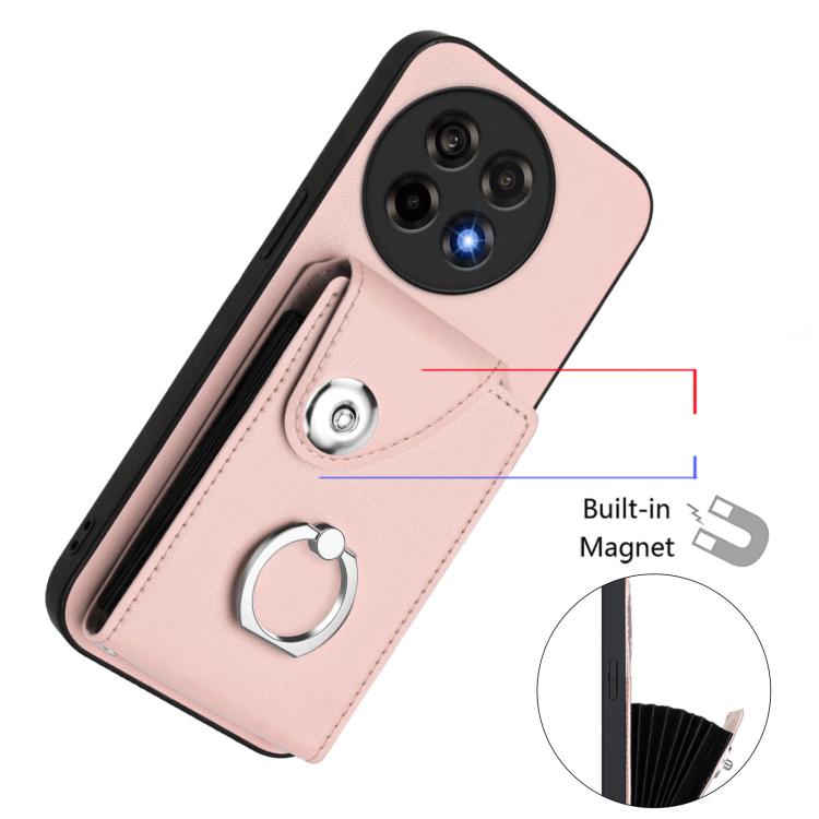 For OnePlus Ace 5 / 5 Pro / 13R Organ Card Bag Ring Holder PU Phone Case