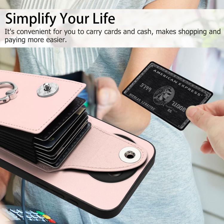 For OnePlus Ace 5 / 5 Pro / 13R Organ Card Bag Ring Holder PU Phone Case