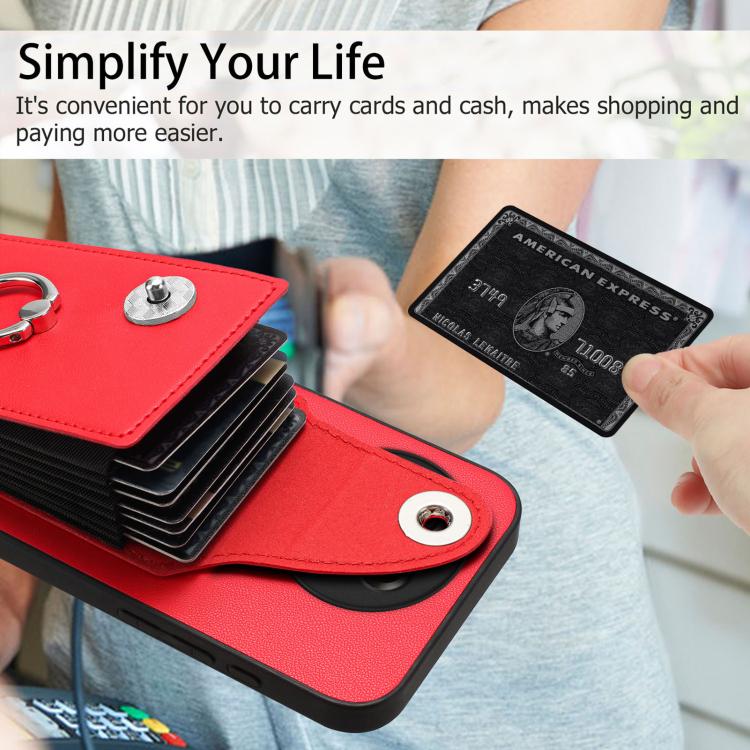 For OnePlus Ace 5 / 5 Pro / 13R Organ Card Bag Ring Holder PU Phone Case