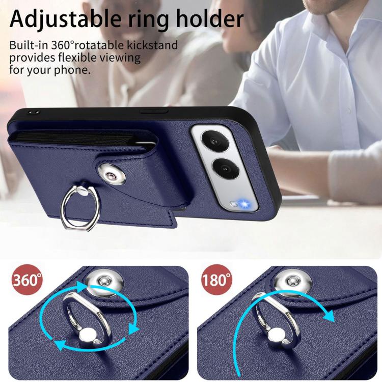 For OnePlus Nord 4 Organ Card Bag Ring Holder PU Phone Case