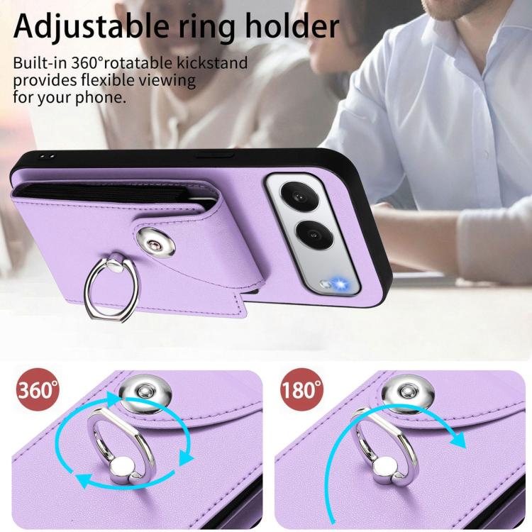 For OnePlus Nord 4 Organ Card Bag Ring Holder PU Phone Case