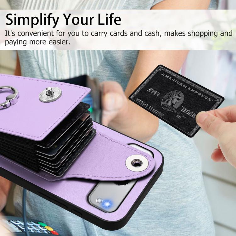 For OnePlus Nord 4 Organ Card Bag Ring Holder PU Phone Case