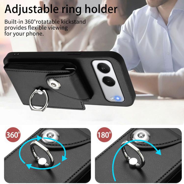For OnePlus Nord 4 Organ Card Bag Ring Holder PU Phone Case