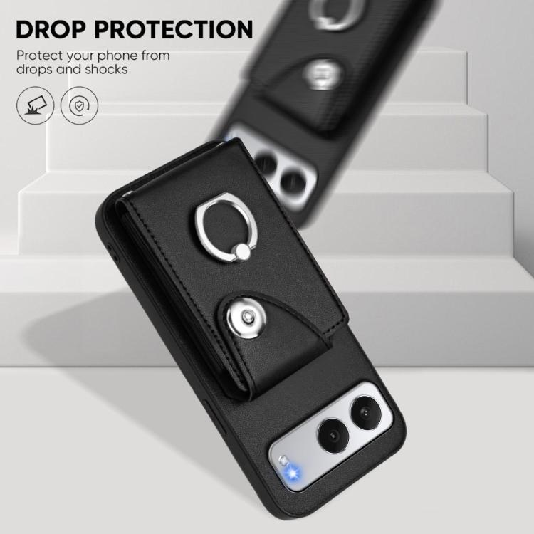 For OnePlus Nord 4 Organ Card Bag Ring Holder PU Phone Case