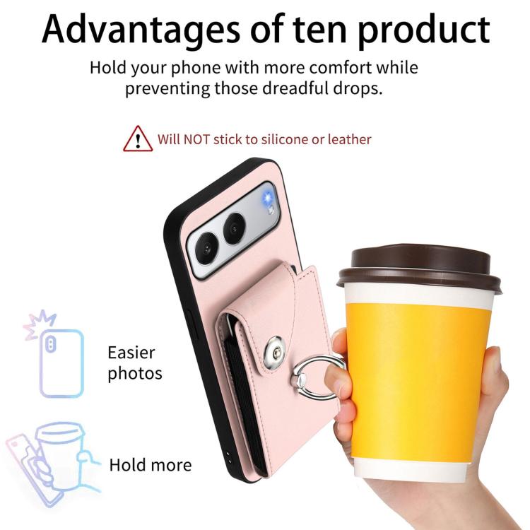 For OnePlus Nord 4 Organ Card Bag Ring Holder PU Phone Case