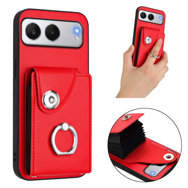 For OnePlus Nord 4 Organ Card Bag Ring Holder PU Phone Case