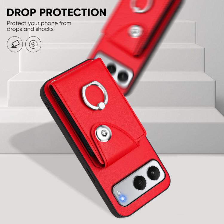 For OnePlus Nord 4 Organ Card Bag Ring Holder PU Phone Case