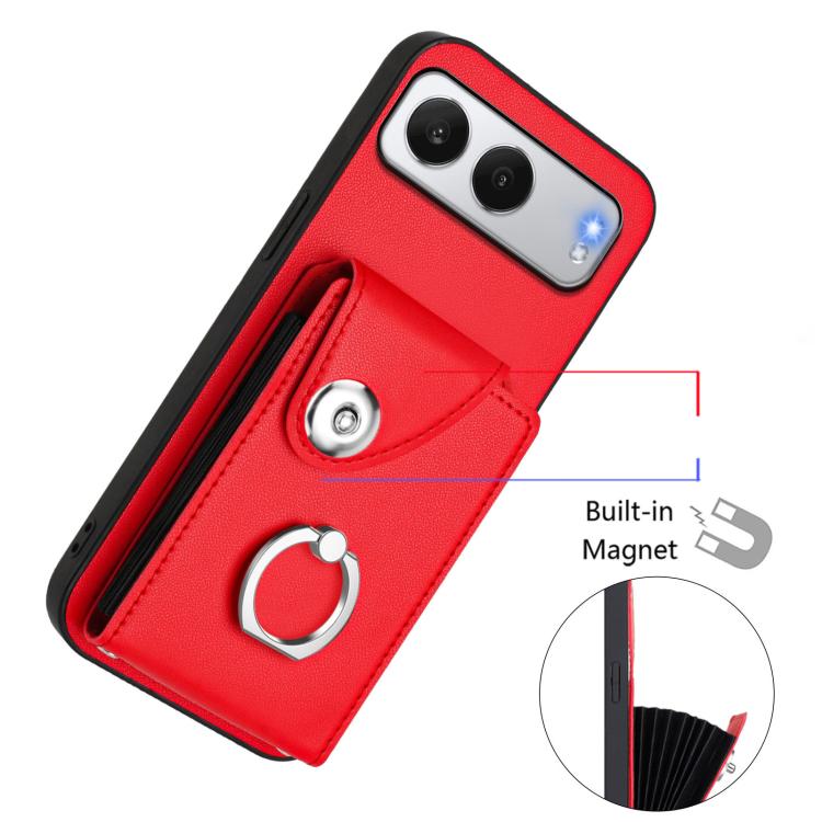 For OnePlus Nord 4 Organ Card Bag Ring Holder PU Phone Case