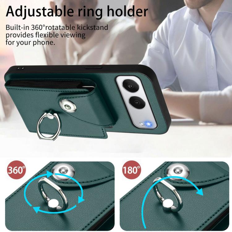 For OnePlus Nord 4 Organ Card Bag Ring Holder PU Phone Case