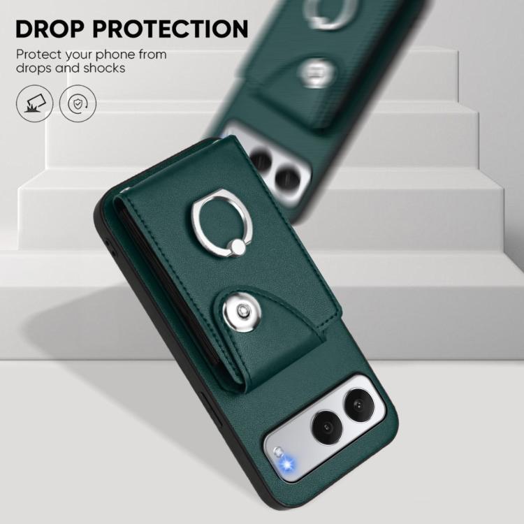 For OnePlus Nord 4 Organ Card Bag Ring Holder PU Phone Case