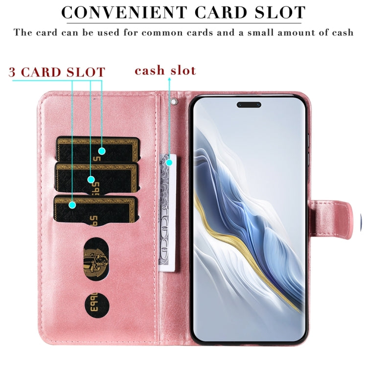 For Honor Magic6 Pro Fashion Calf Texture Zipper Leather Phone Case