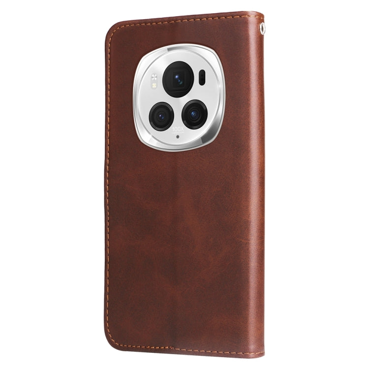 For Honor Magic6 Pro Fashion Calf Texture Zipper Leather Phone Case