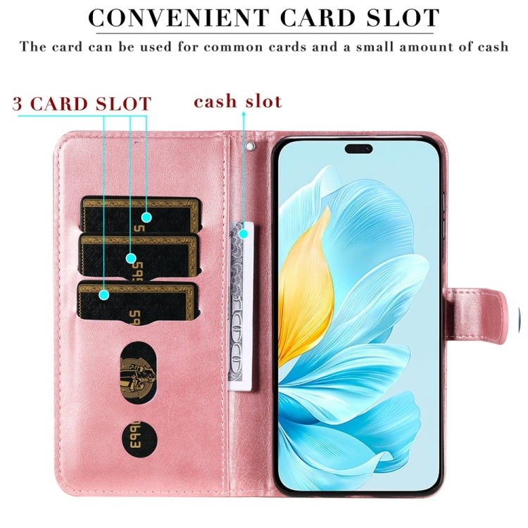 For Honor 200 Lite Global Fashion Calf Texture Zipper Leather Phone Case