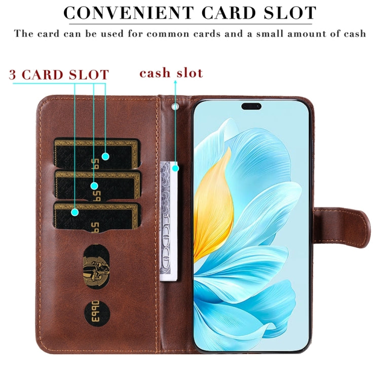 For Honor 200 Lite Global Fashion Calf Texture Zipper Leather Phone Case