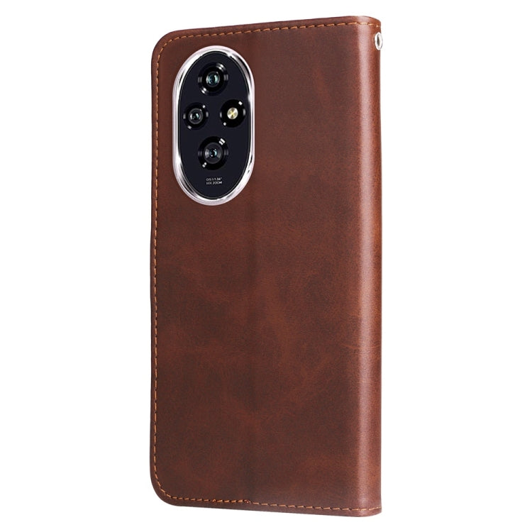 For Honor 200 Fashion Calf Texture Zipper Leather Phone Case