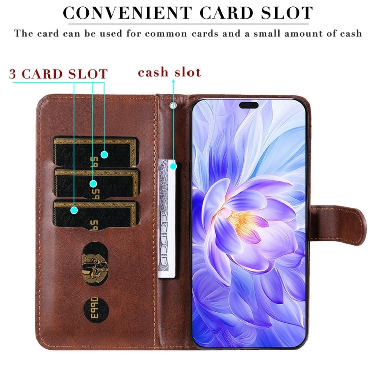 For Honor X60i Fashion Calf Texture Zipper Leather Phone Case