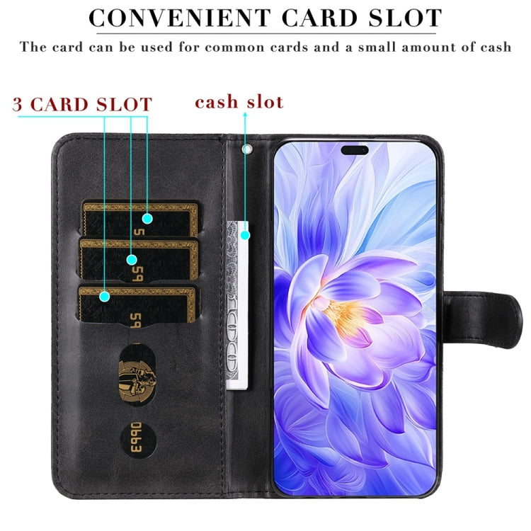 For Honor X60i Fashion Calf Texture Zipper Leather Phone Case