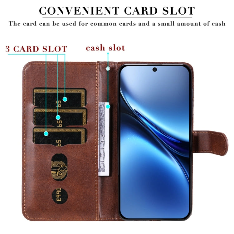 For Honor Magic7 Fashion Calf Texture Zipper Leather Phone Case
