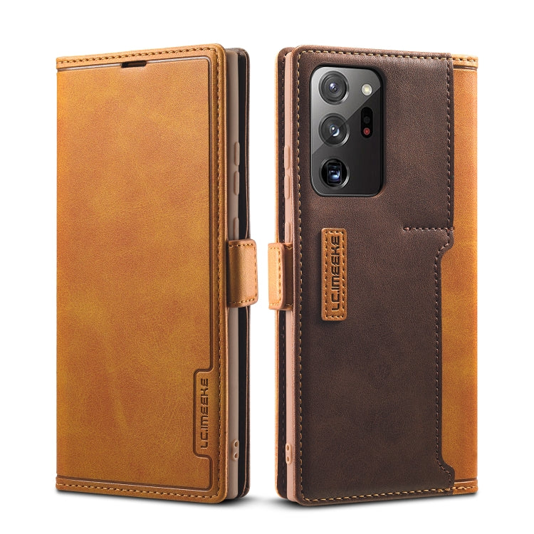 For Samsung Galaxy Note 20 LC.IMEEKE LC-001 Series PU + TPU Color Matching Frosted Horizontal Flip Leather Case with Holder & Card Slot