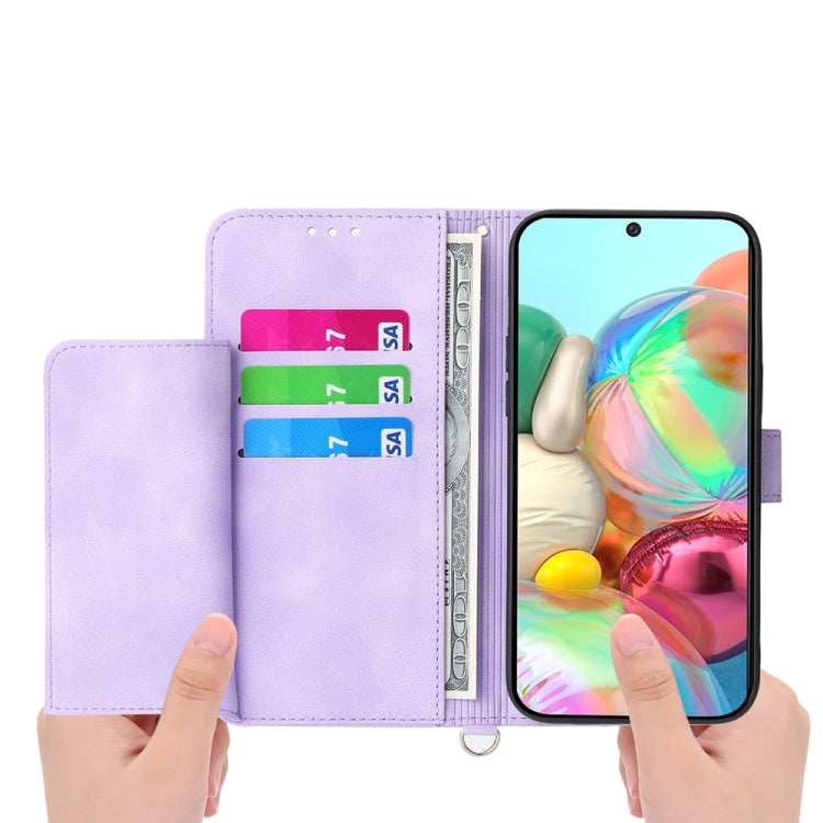 For Google Pixel 9a Skin Feel Flowers Embossed Wallet Leather Phone Case