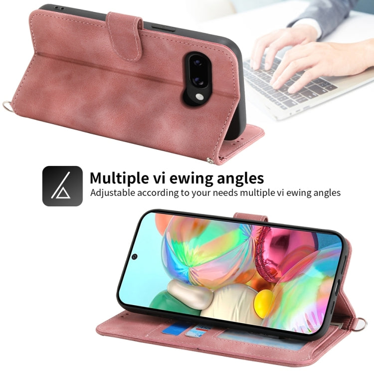 For Google Pixel 9a Skin Feel Flowers Embossed Wallet Leather Phone Case