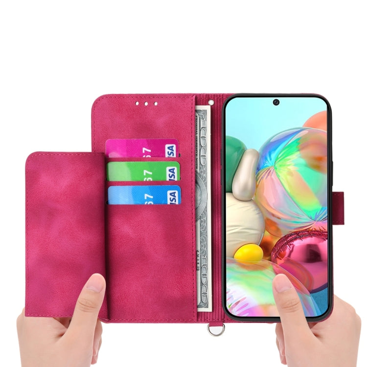 For Google Pixel 9a Skin Feel Flowers Embossed Wallet Leather Phone Case