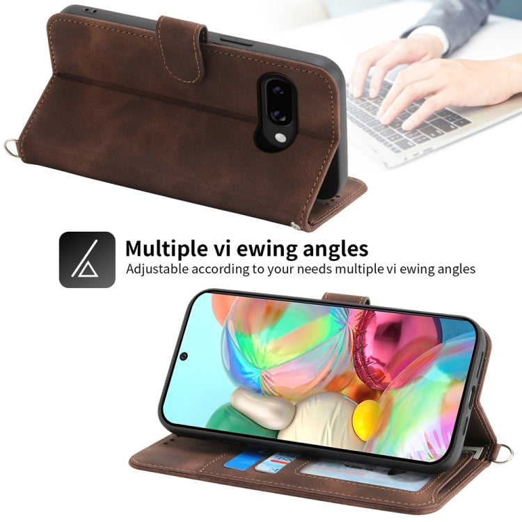 For Google Pixel 9a Skin Feel Flowers Embossed Wallet Leather Phone Case