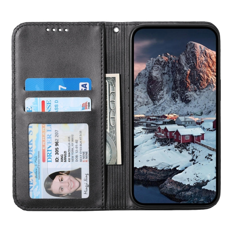 For Google Pixel 9a Cubic Grid Calf Texture Magnetic Leather Phone Case